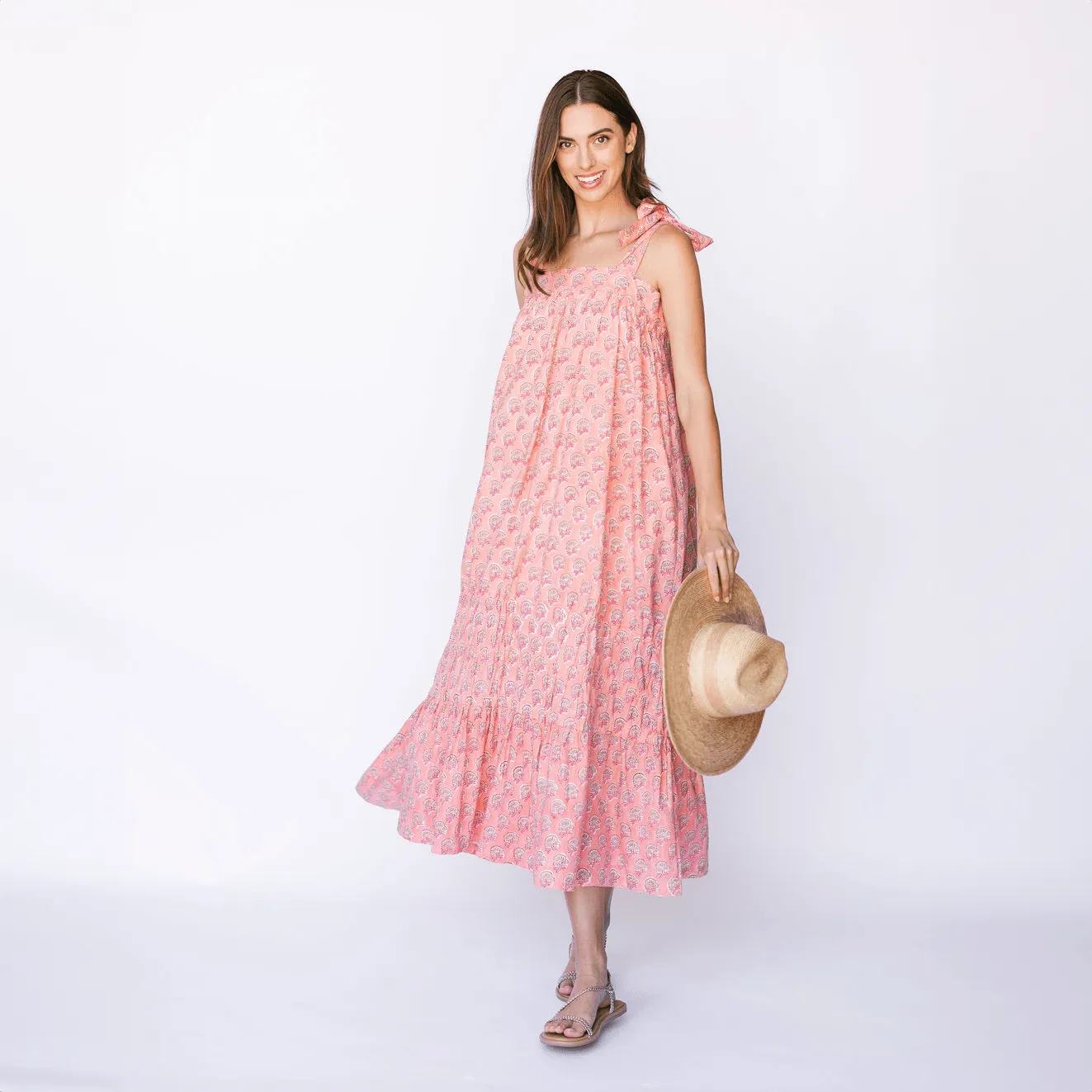 Coral Rock Flower Florence Dress sold by Sunshine Tienda