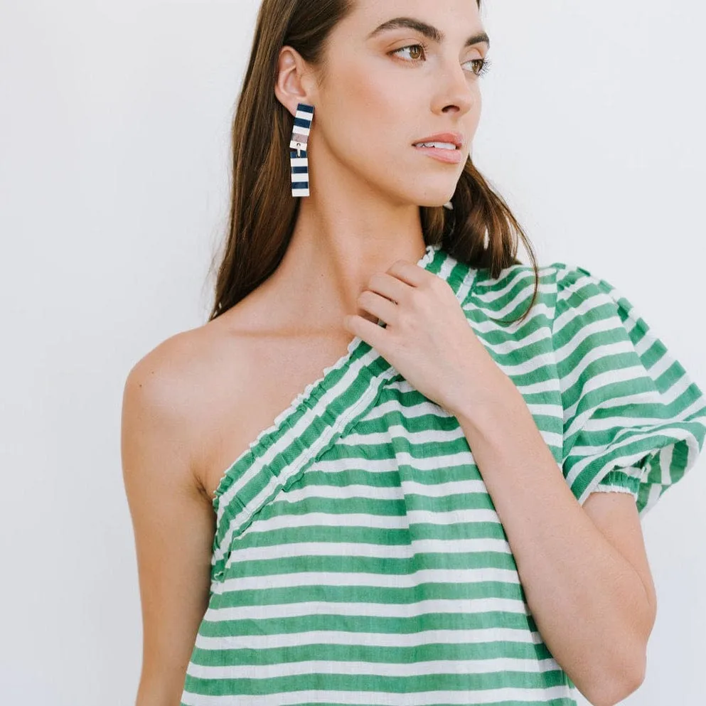 Green and White Stripe Addison Dress sold by Sunshine Tienda product image thumbnail 2