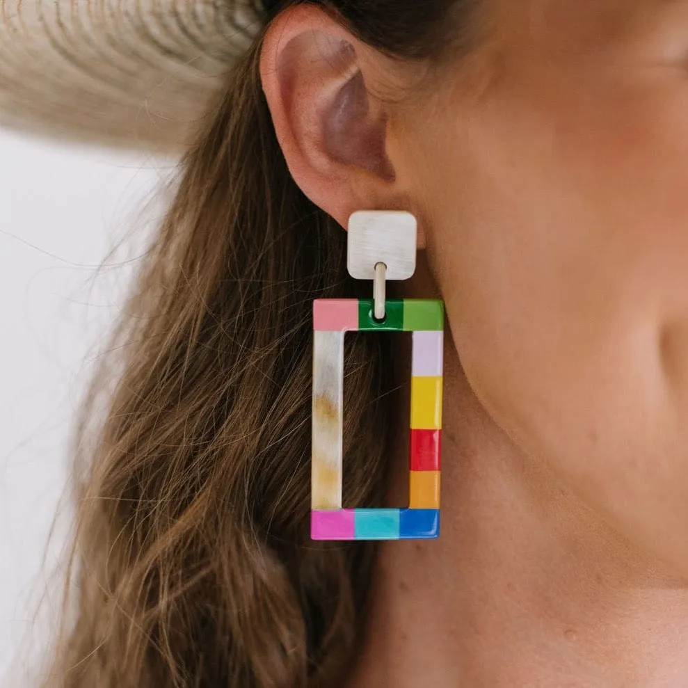Rainbow Colorblock Earrings sold by Sunshine Tienda product image thumbnail 2