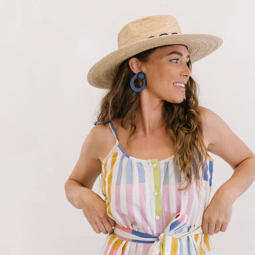 Navy Shell Double Circle Earrings sold by Sunshine Tienda product image thumbnail 4