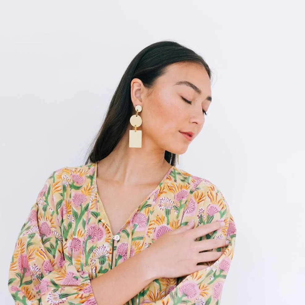 Gold Metallic Harbor Earrings sold by Sunshine Tienda product image thumbnail 3