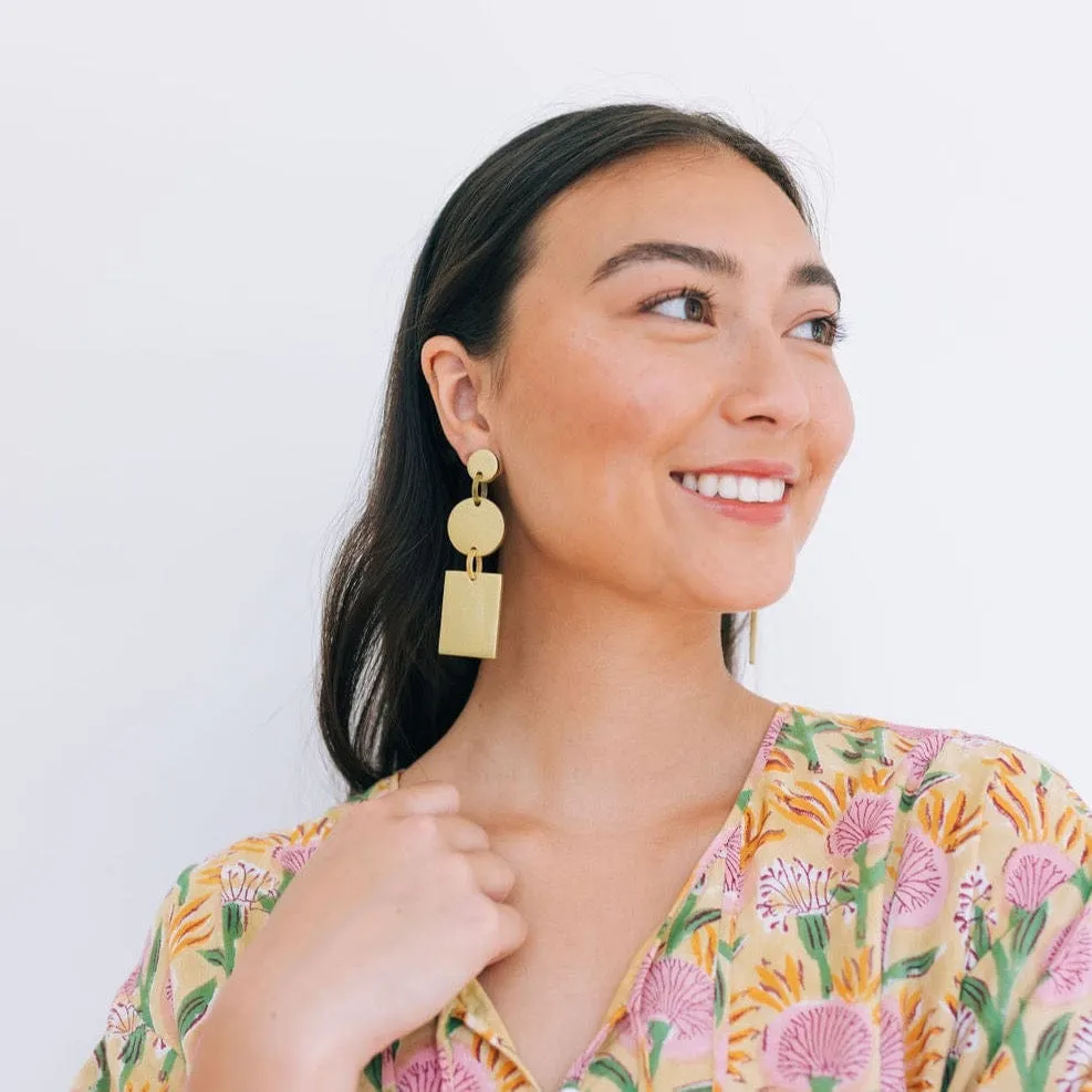 Gold Metallic Harbor Earrings sold by Sunshine Tienda product image thumbnail 2