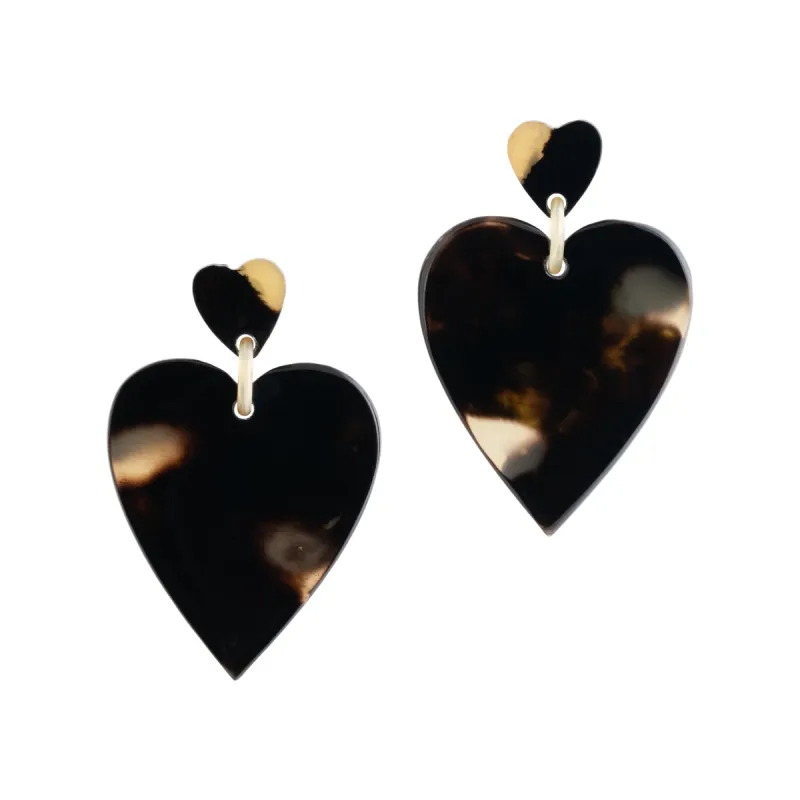 Marbled Tortoise Heart Dangle made by Sunshine Tienda