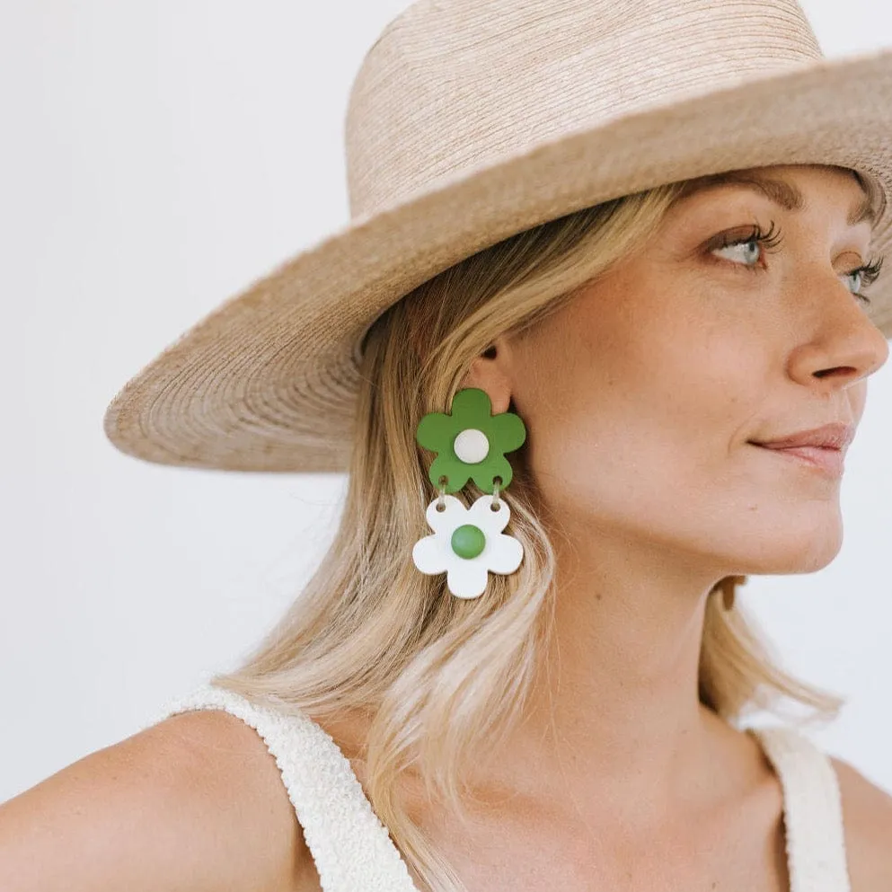 Stacked Verde Flower Earrings sold by Sunshine Tienda product image thumbnail 3