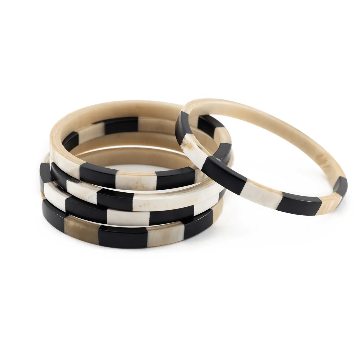 Black and White Tile Bangle Set sold by Sunshine Tienda