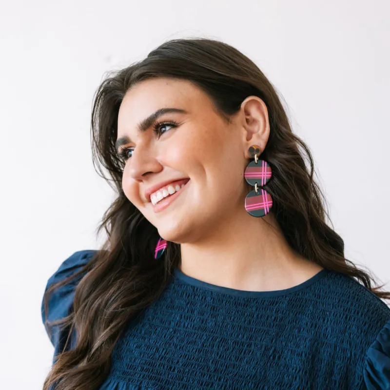 Double Dangle Plaid Earrings sold by Sunshine Tienda