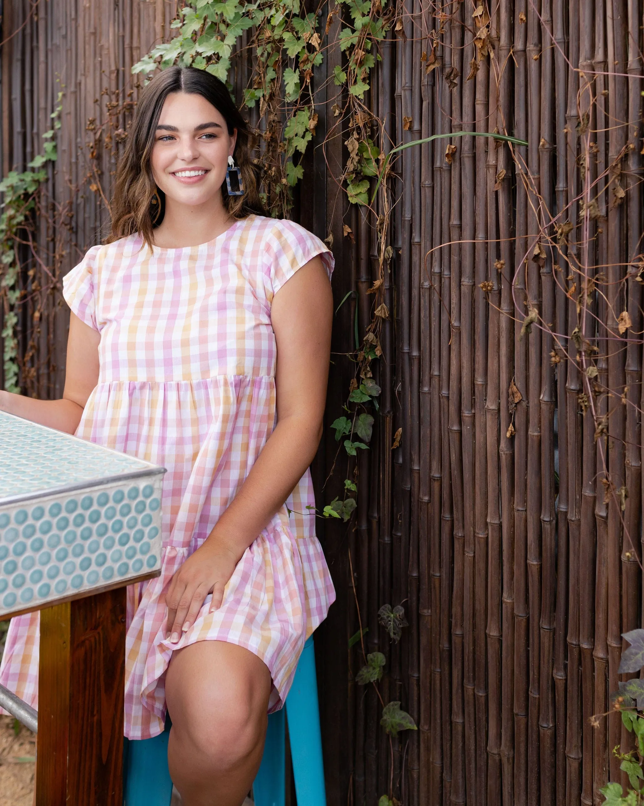 Sherbet Gingham Poppy Dress sold by Sunshine Tienda product image thumbnail 3