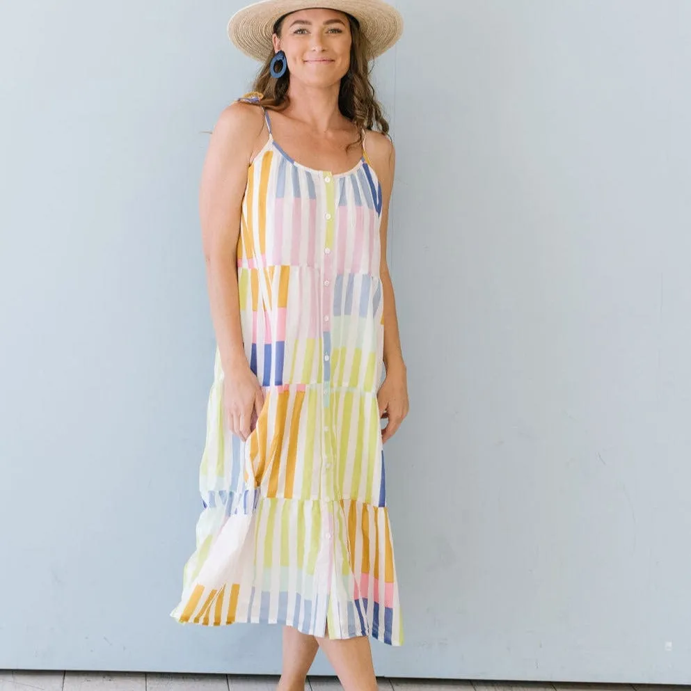 Colorful Stripe Champagne Beach Dress sold by Sunshine Tienda product image thumbnail 3