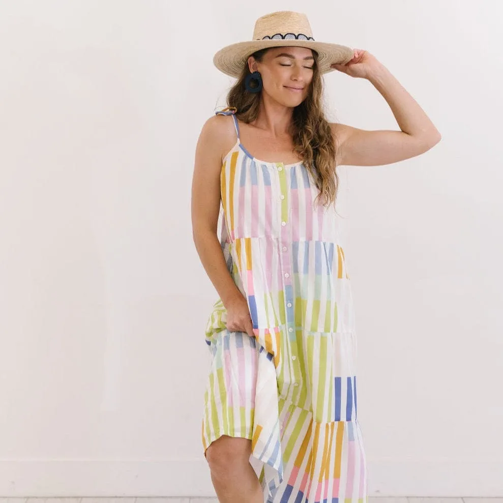 Colorful Stripe Champagne Beach Dress sold by Sunshine Tienda product image thumbnail 2