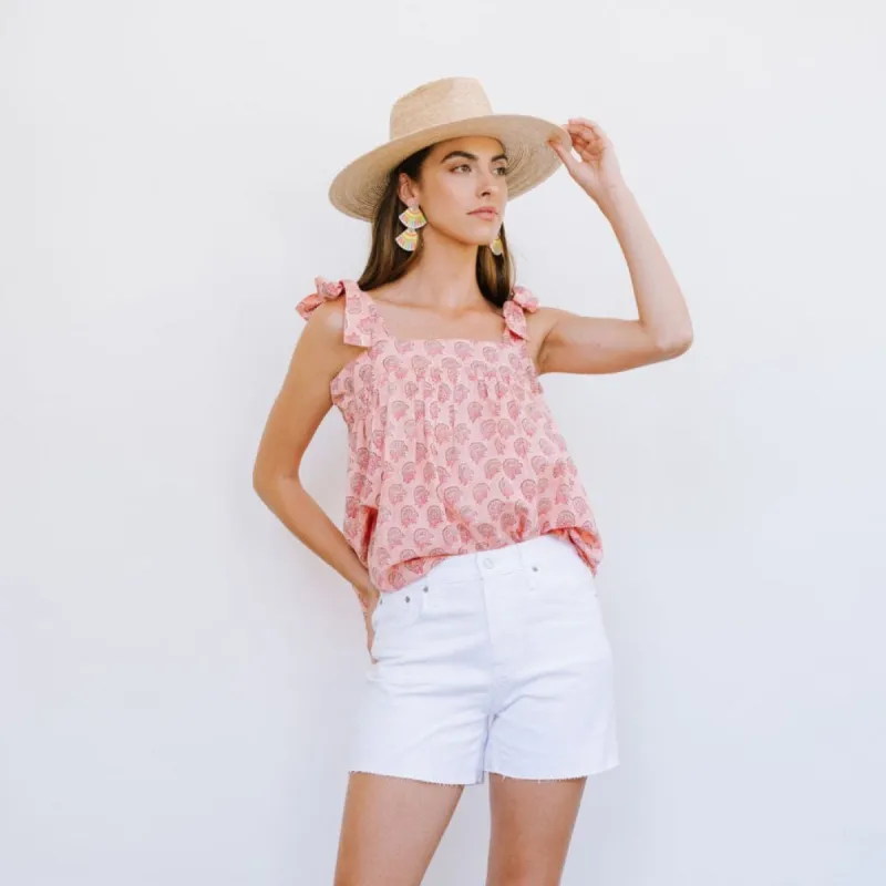 Coral Rock Flower Verona Top sold by Sunshine Tienda