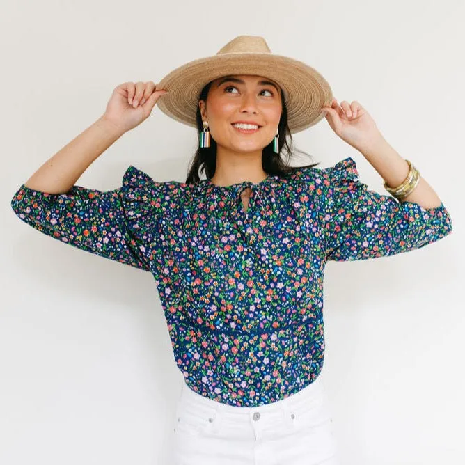 Navy Floral Naples Top sold by Sunshine Tienda product image thumbnail 2