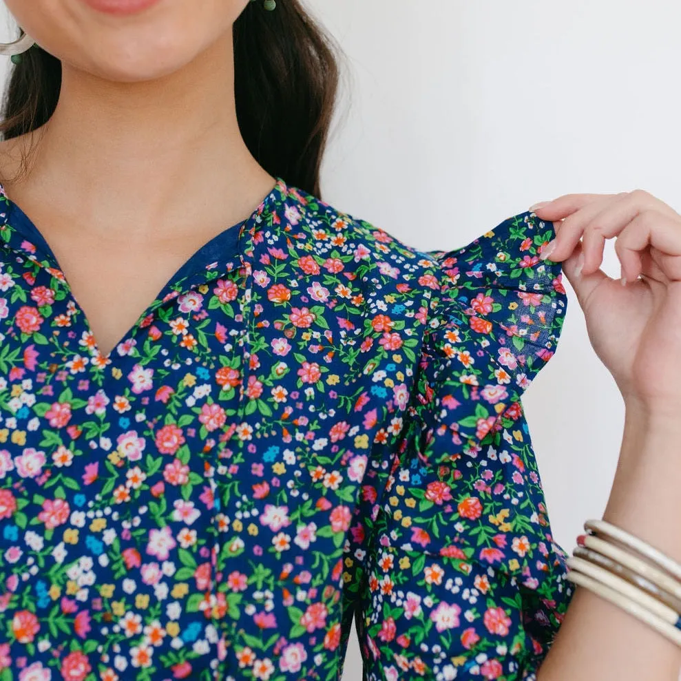 Navy Floral Monaco Dress sold by Sunshine Tienda product image thumbnail 2