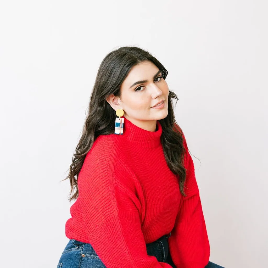 Nutcracker Plaid Cabana Earrings sold by Sunshine Tienda product image thumbnail 3