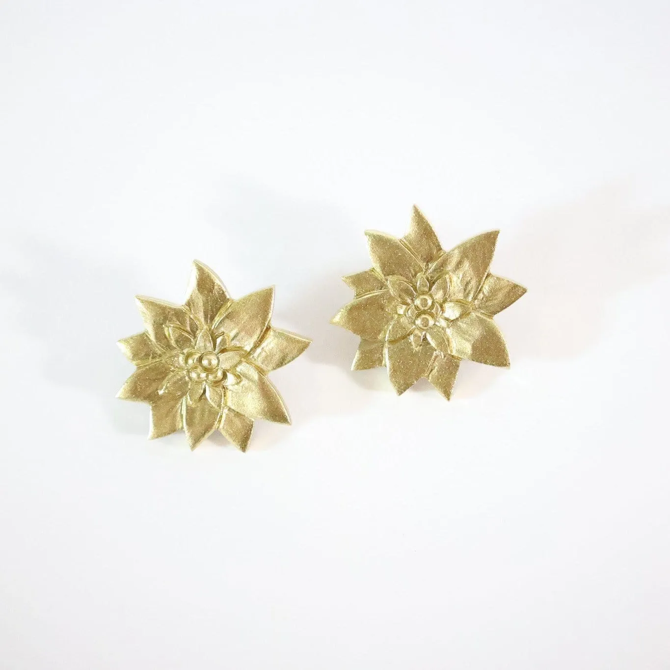 Gold Poinsettia Earrings sold by Sunshine Tienda