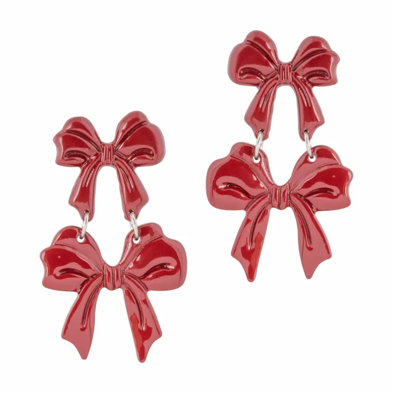 Burgundy Bow Dangles sold by Sunshine Tienda