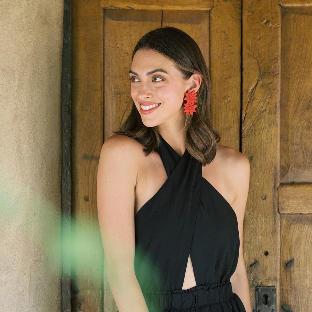 Painted Poinsettia Earrings sold by Sunshine Tienda product image thumbnail 3