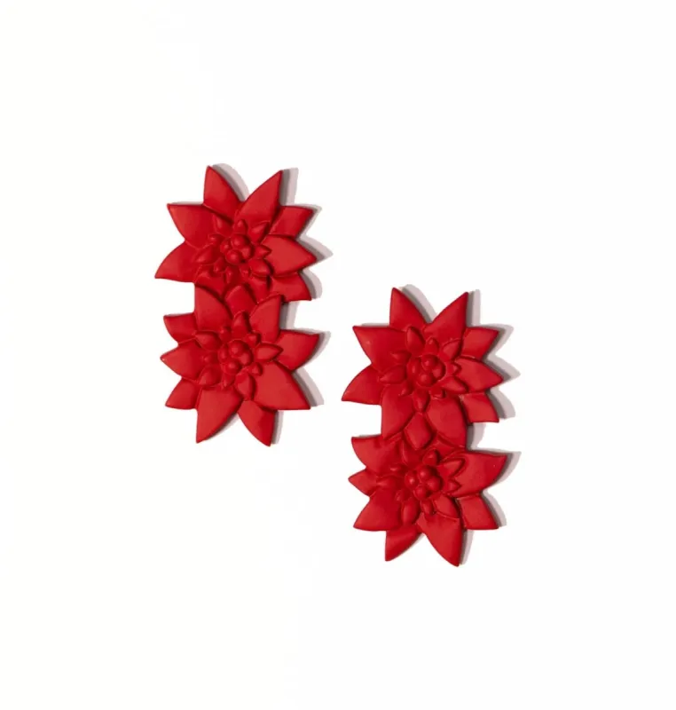 Painted Poinsettia Earrings sold by Sunshine Tienda