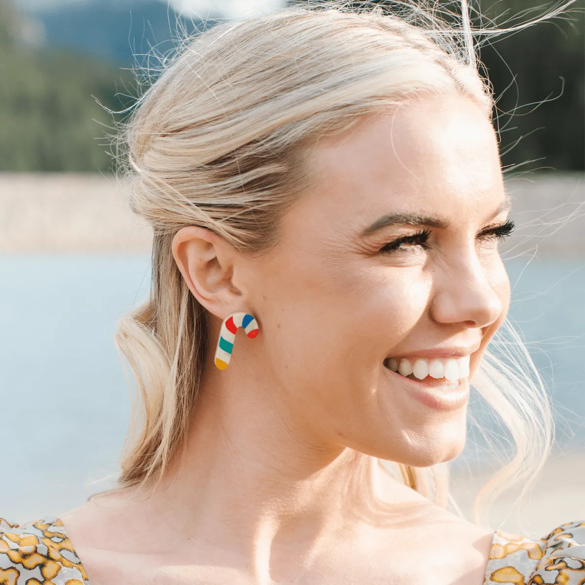 Rainbow Candy Cane Earrings sold by Sunshine Tienda product image thumbnail 3