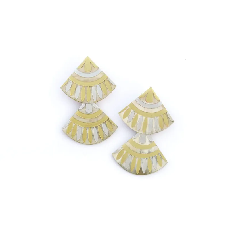 Metallic Double Tile Earring sold by Sunshine Tienda