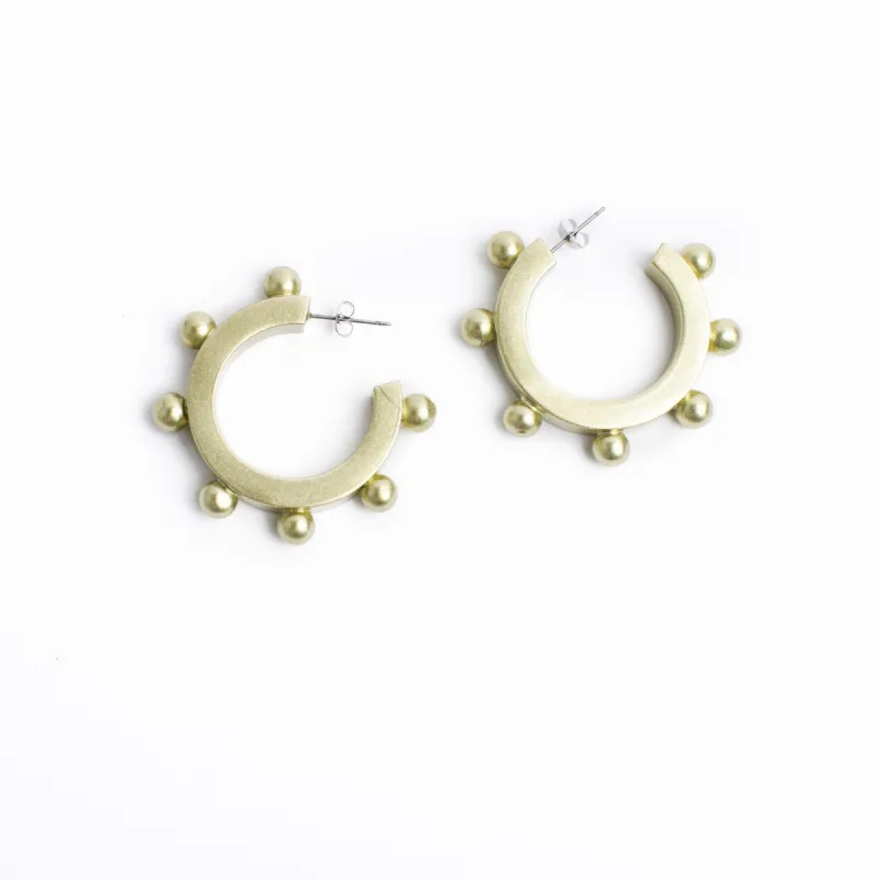 Gold Metallic Bead Hoops sold by Sunshine Tienda