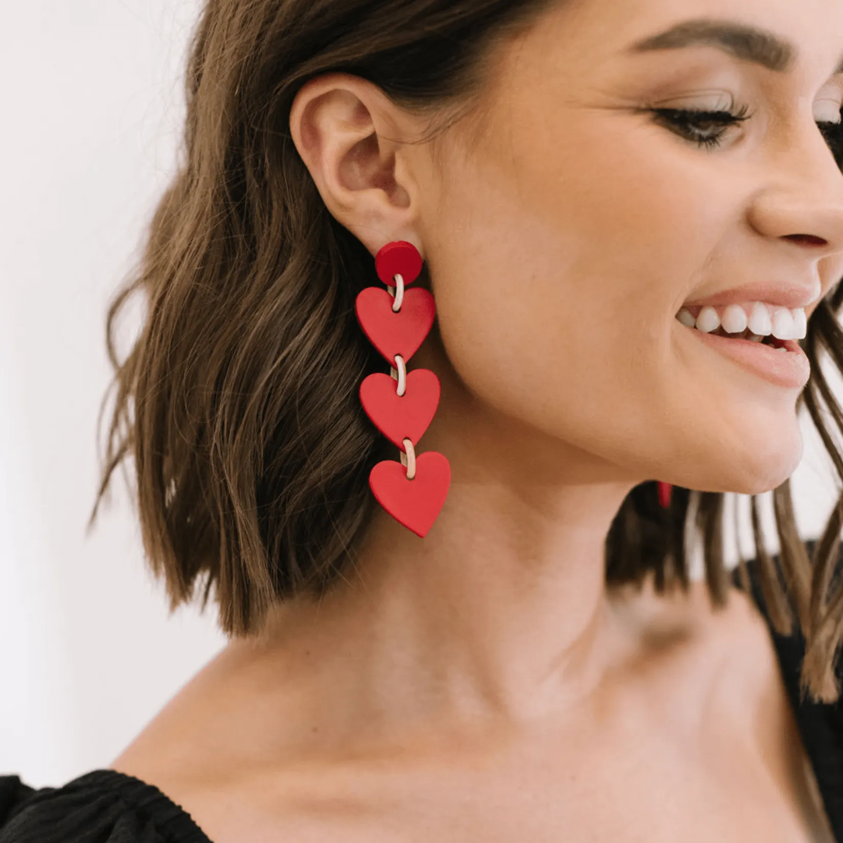 Red Drop Heart Earrings sold by Sunshine Tienda