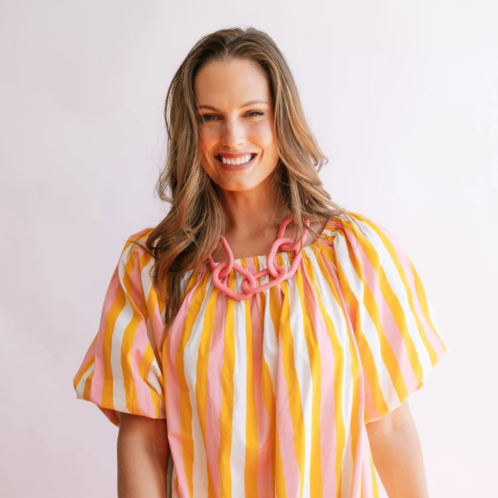 Pink Link Necklace sold by Sunshine Tienda product image thumbnail 3