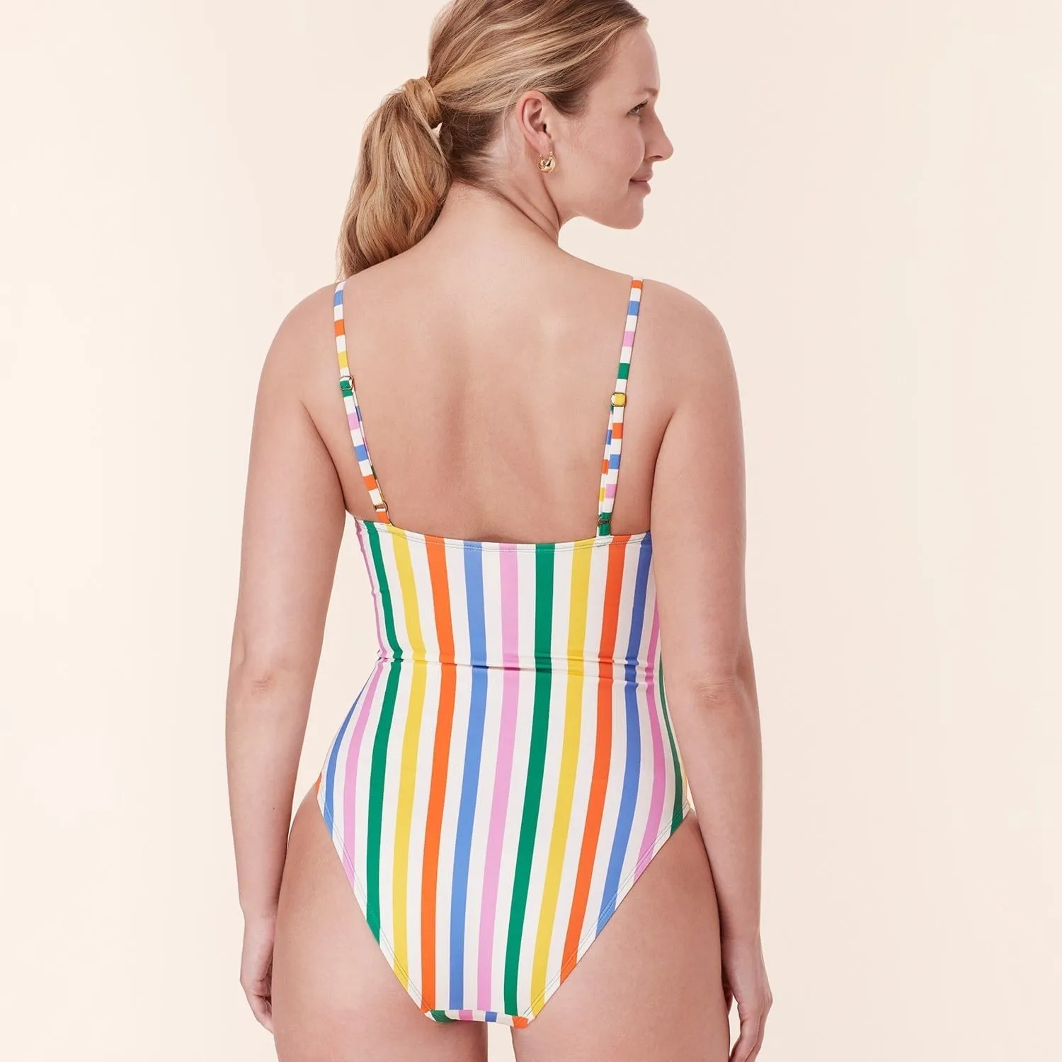 The Amalfi One Piece - Eco Nylon - Rainbow Stripe - Long Torso sold by Sunshine Tienda product image thumbnail 3