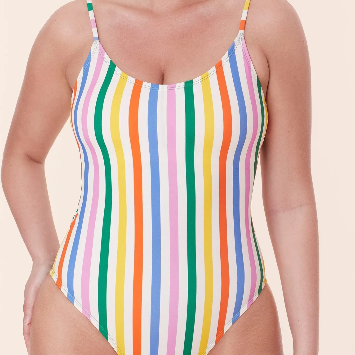 The Amalfi One Piece - Eco Nylon - Rainbow Stripe - Classic sold by Sunshine Tienda product image thumbnail 5
