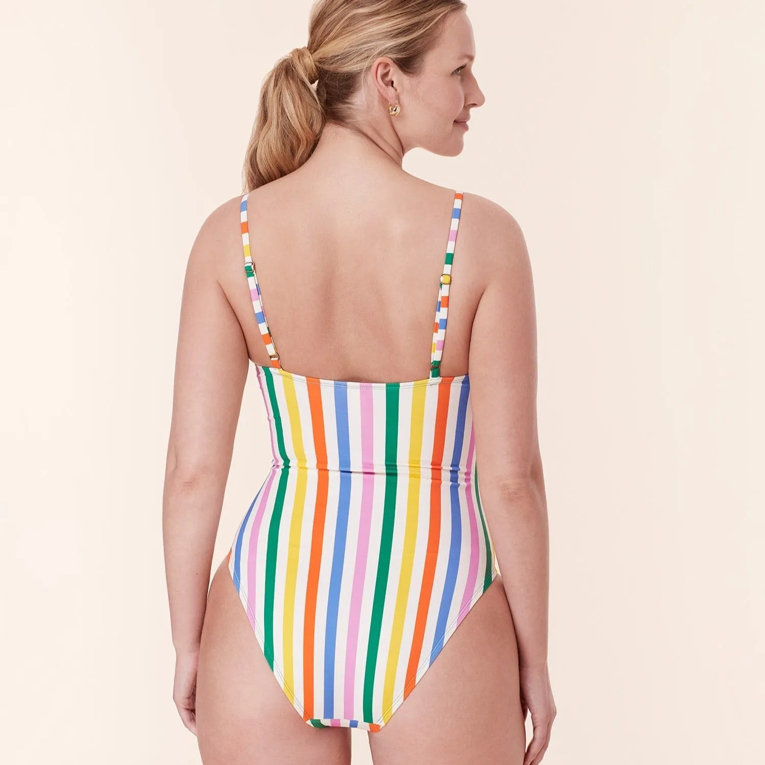 The Amalfi One Piece - Eco Nylon - Rainbow Stripe - Classic sold by Sunshine Tienda product image thumbnail 3