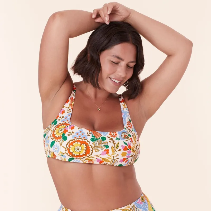 The Havana Bikini Top - Eco Nylon - Bird Floral sold by Sunshine Tienda