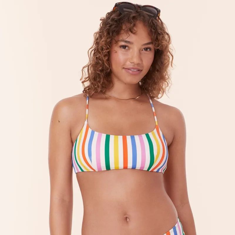 The Fiji Bikini Top - Eco Nylon - Rainbow Stripe sold by Sunshine Tienda