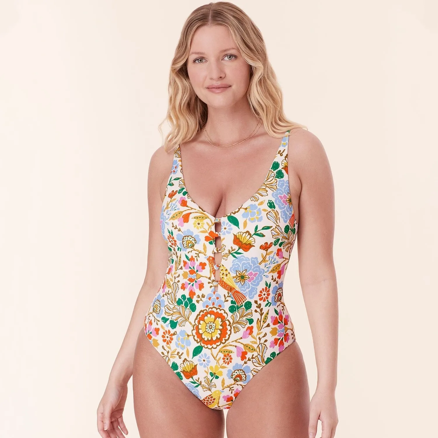 The Milos One Piece - Eco Nylon - Bird Floral - Classic sold by Sunshine Tienda