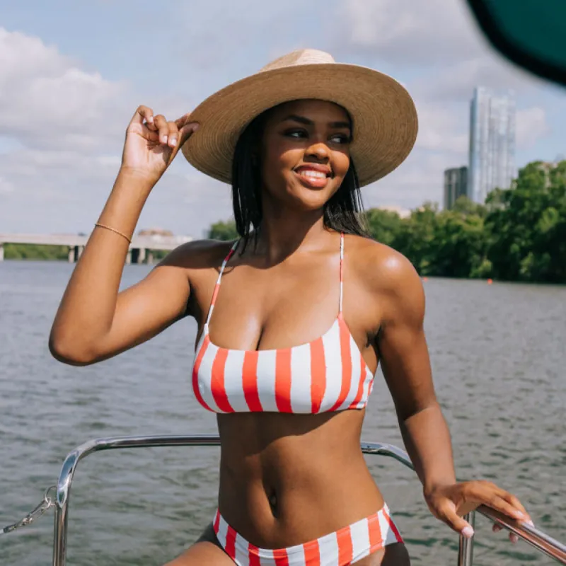 The Fiji Bikini Top - Eco Nylon - Candy Stripe sold by Sunshine Tienda