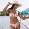The Classic Bikini Bottom - Eco Nylon - Candy Stripe sold by Sunshine Tienda