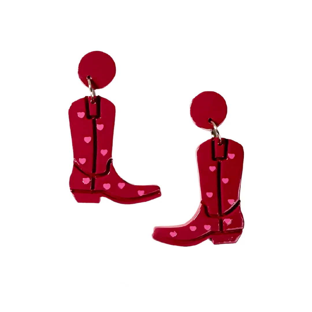 Neon Pink Heart Boot Dangles sold by Sunshine Tienda