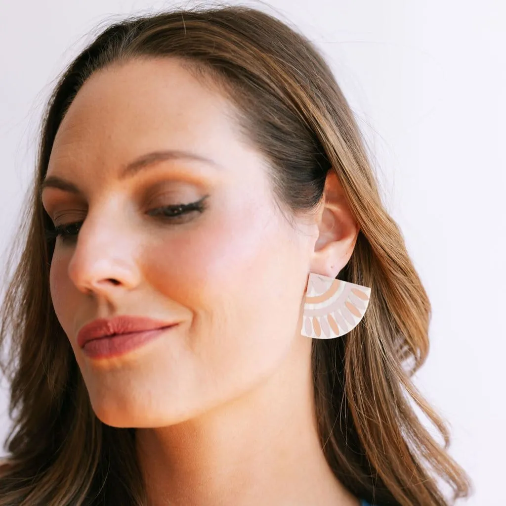 Rosy Pink Tile Earrings sold by Sunshine Tienda product image thumbnail 2