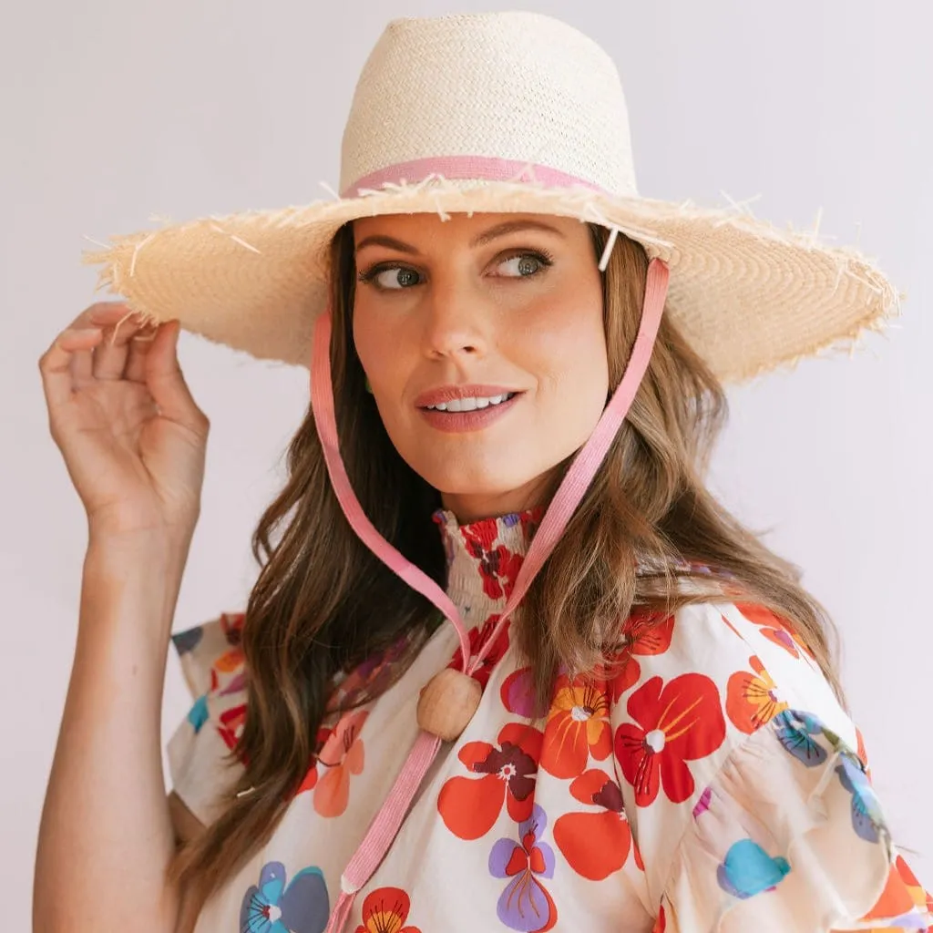 Veronica Wide Brimmed Palm Fringe Hat sold by Sunshine Tienda product image thumbnail 2