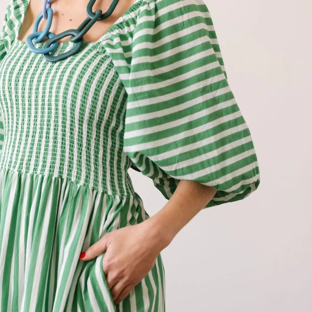 Green and White Stripe Tula Dress sold by Sunshine Tienda product image thumbnail 4