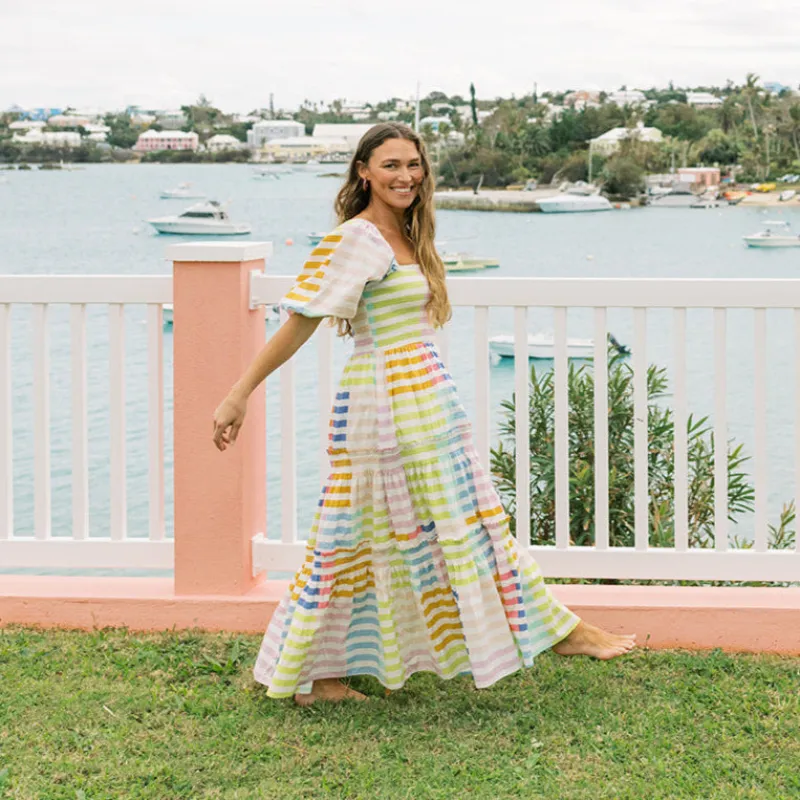 Colorful Stripe Tula Dress sold by Sunshine Tienda