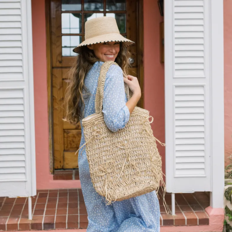 Raffia Ribbon Tote sold by Sunshine Tienda