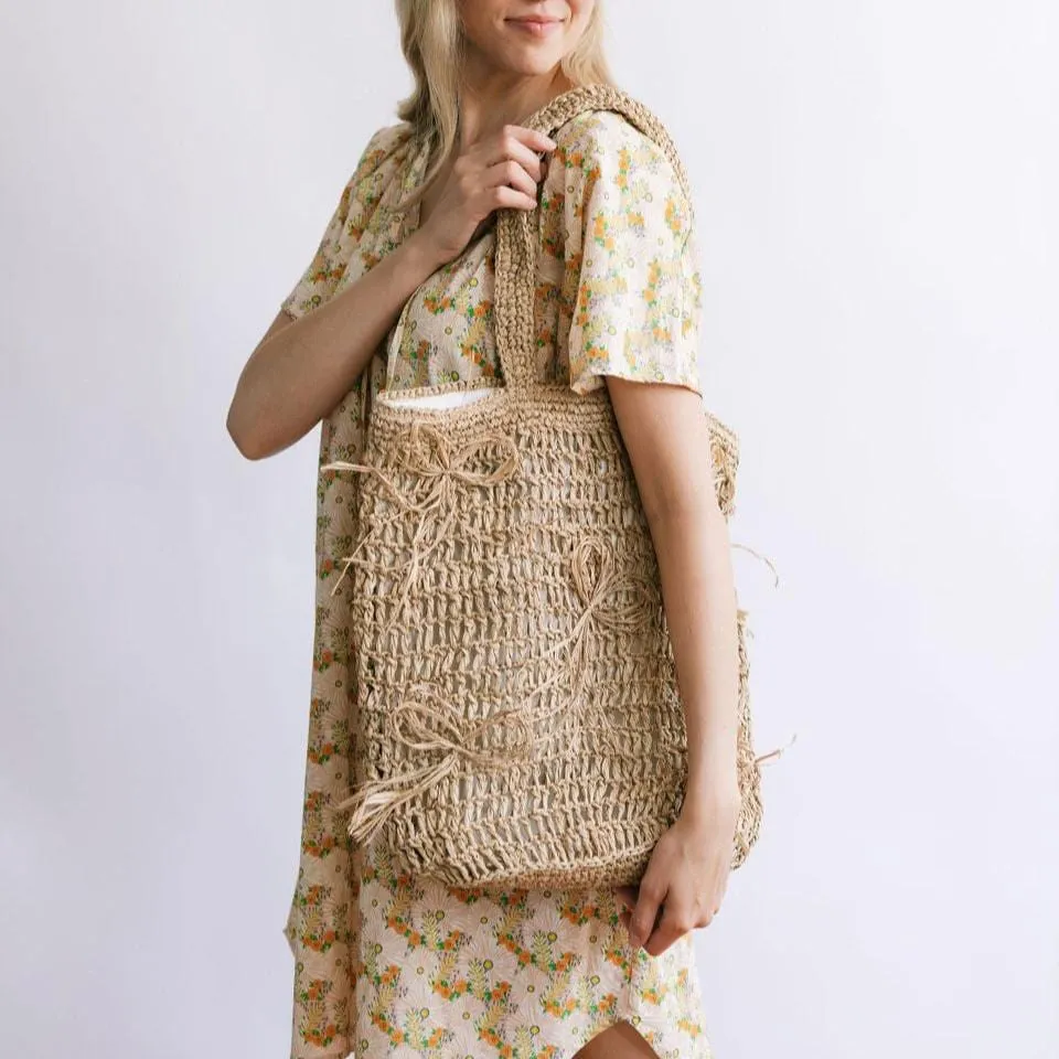 Raffia Ribbon Tote sold by Sunshine Tienda product image thumbnail 3