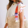 Colorful Stripe Large Raffia Tote sold by Sunshine Tienda