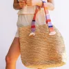 Colorful Stripe Large Raffia Tote sold by Sunshine Tienda