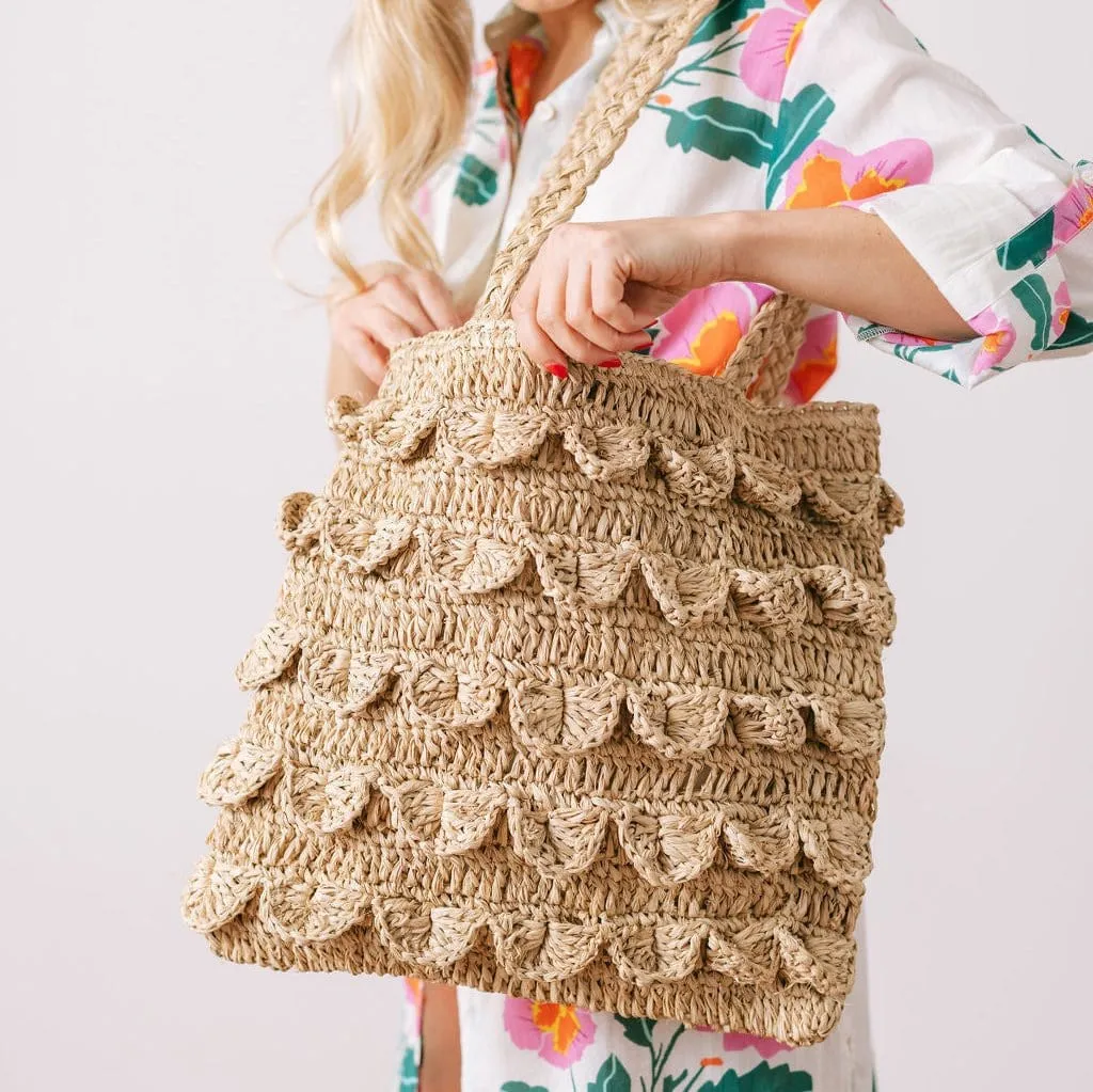 Ruffle Raffia Tote sold by Sunshine Tienda product image thumbnail 2