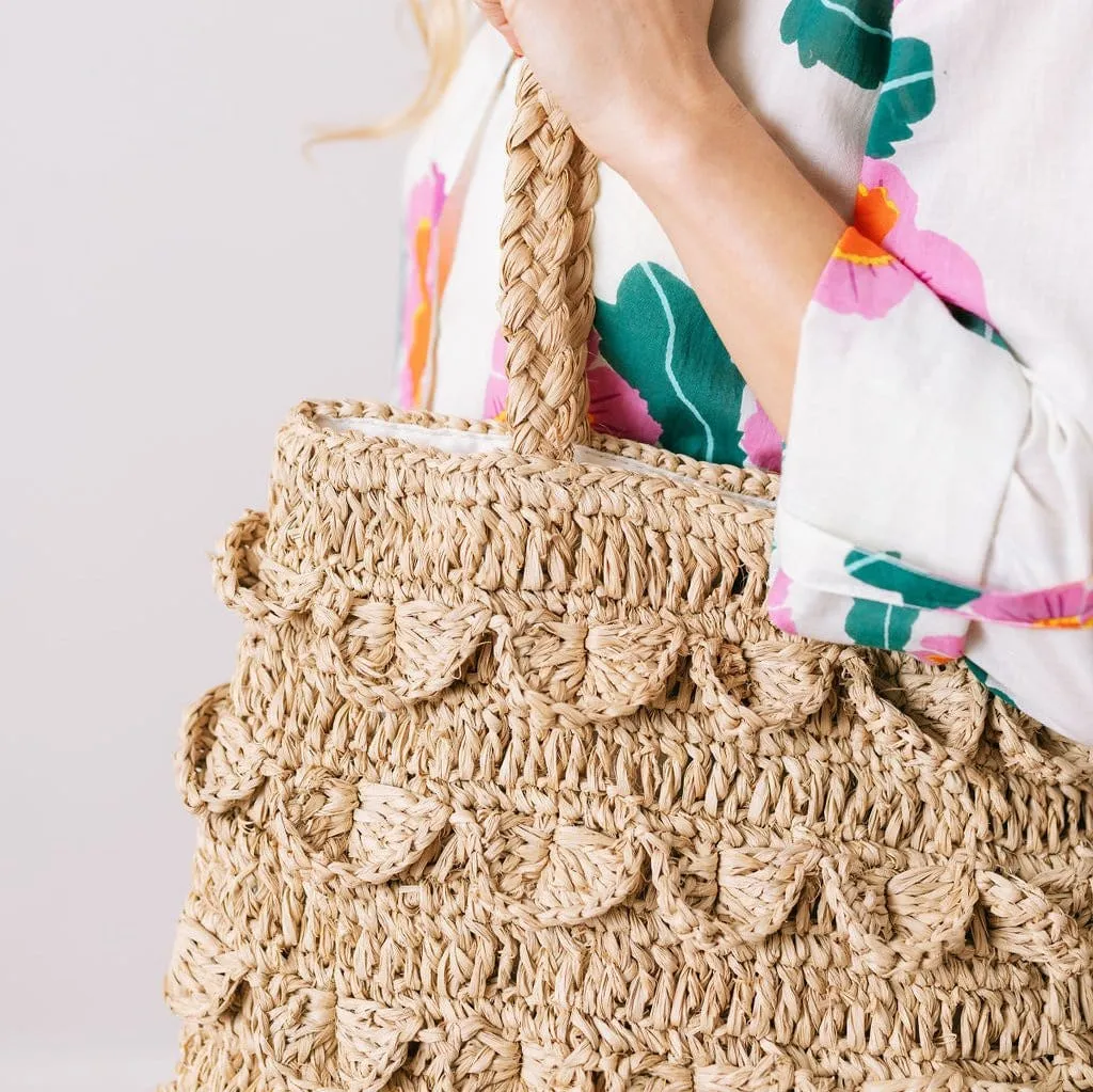 Ruffle Raffia Tote sold by Sunshine Tienda product image thumbnail 3