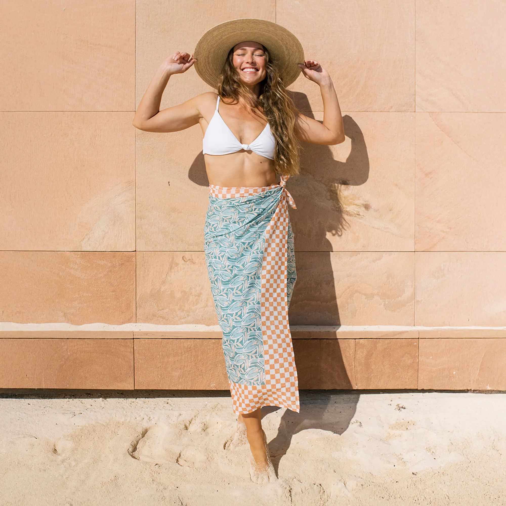 Toucan and Checkered Sarong sold by Sunshine Tienda product image thumbnail 2