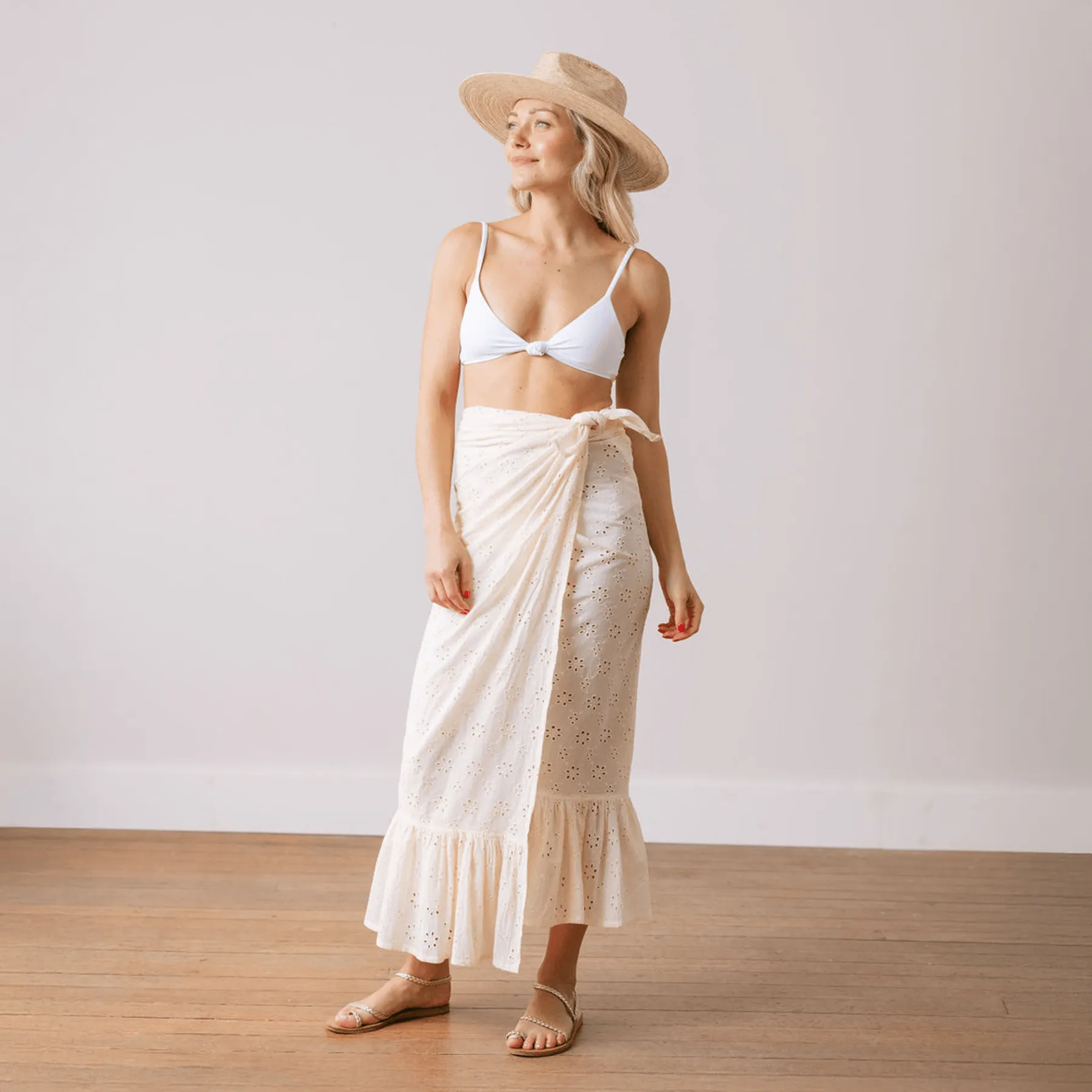 Ivory Eyelet Vienna Sarong sold by Sunshine Tienda