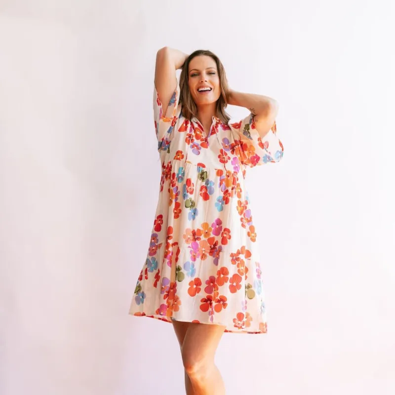 Rainbow Flower Bondi Dress sold by Sunshine Tienda