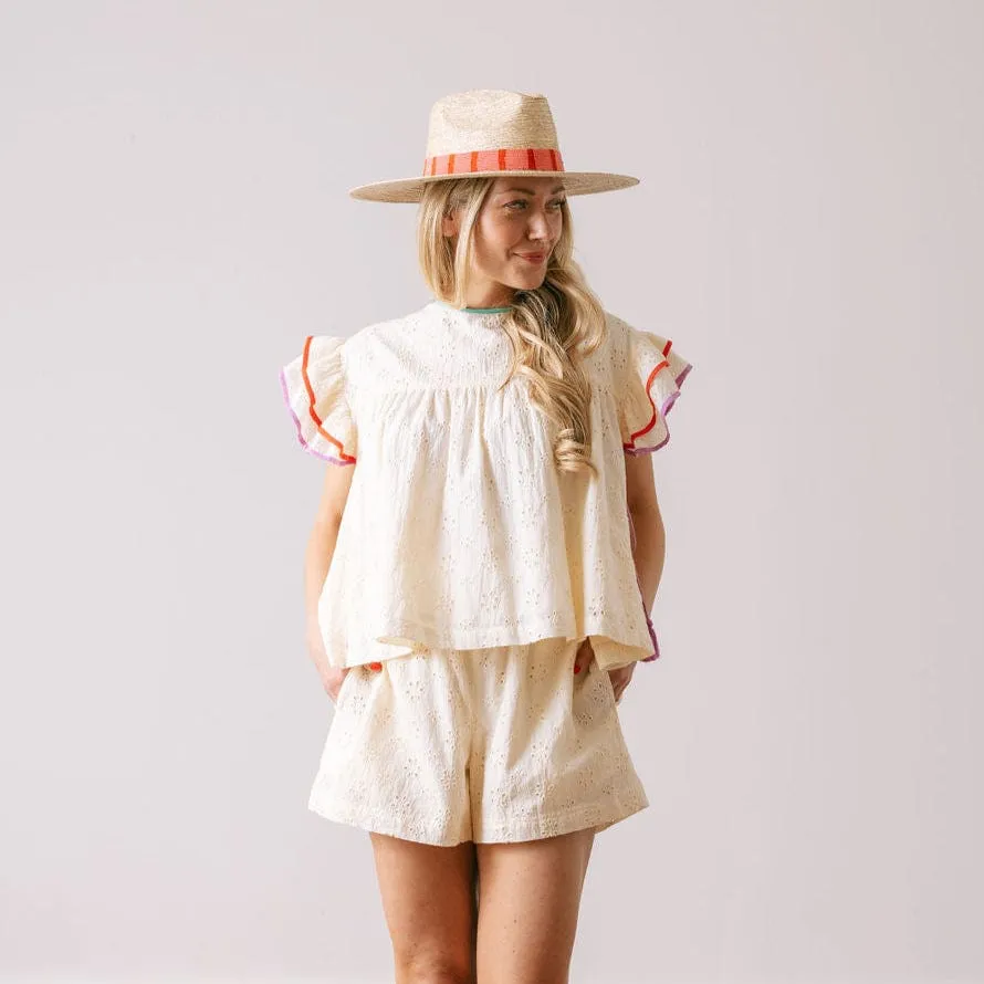 Ivory Eyelet Lottie Top sold by Sunshine Tienda