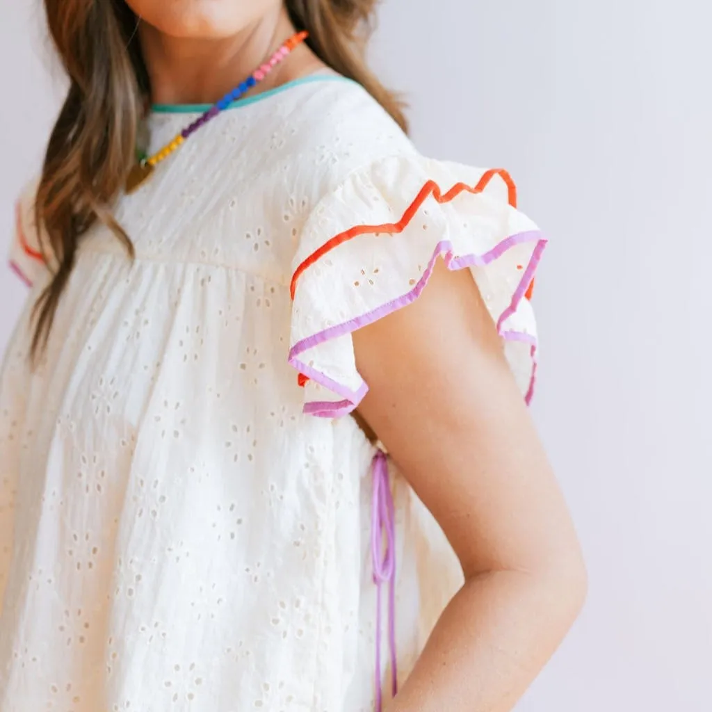 Ivory Eyelet Lottie Top sold by Sunshine Tienda product image thumbnail 3